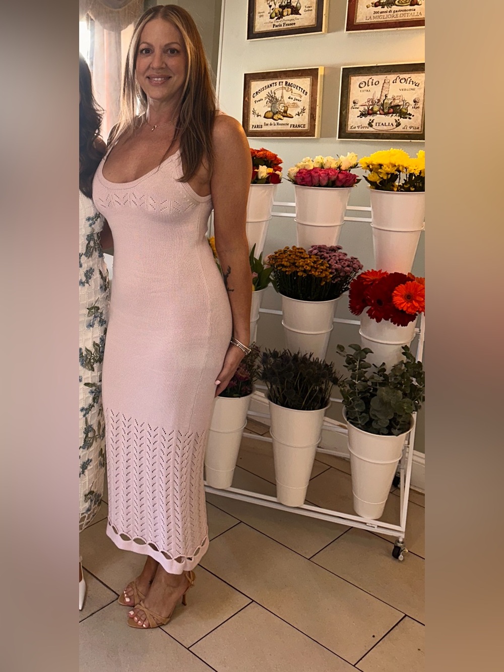 REVOLVE Pale Pink Knit Slip Maxi Dress. Worn once